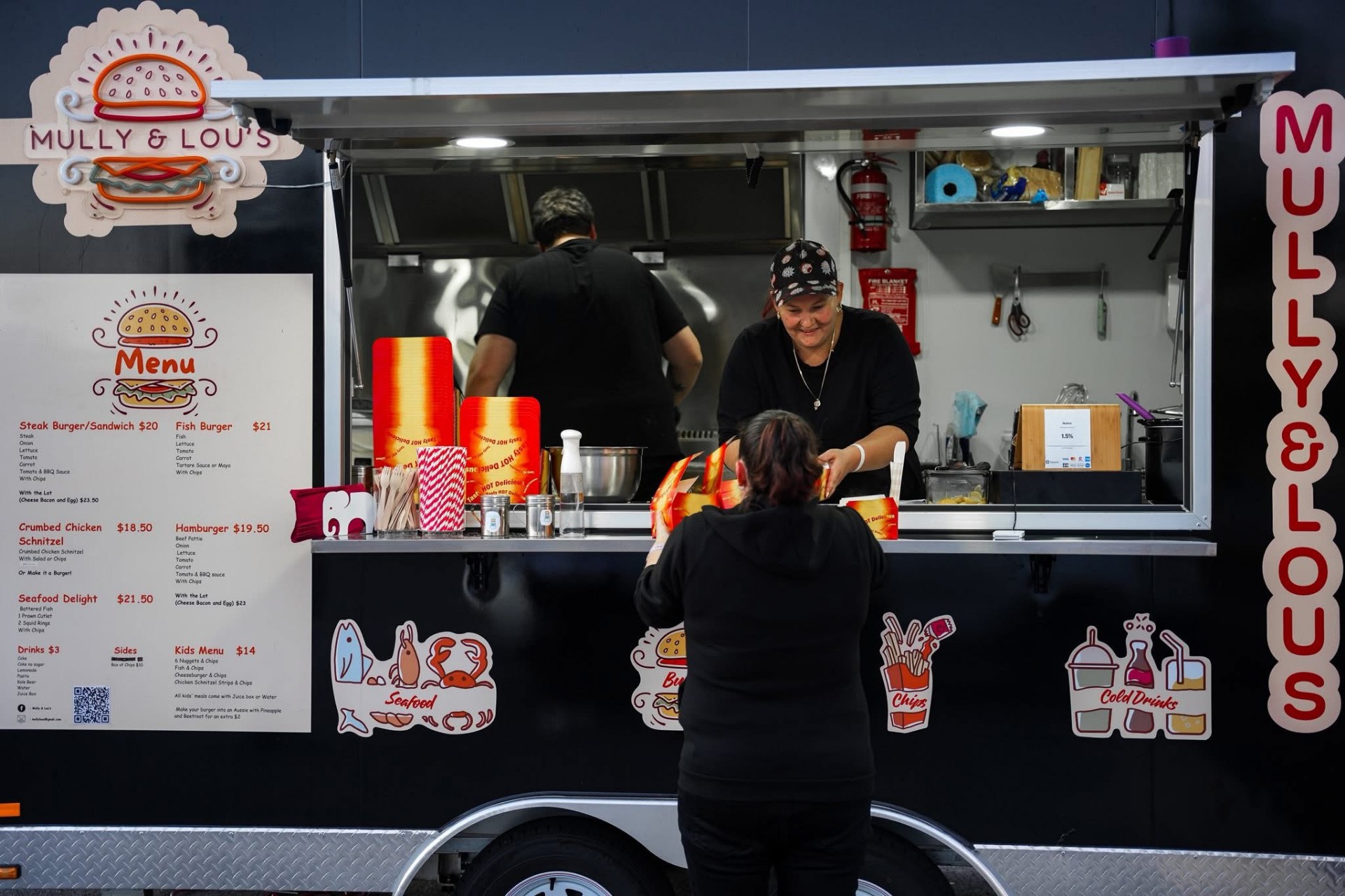 Community event serving from the van